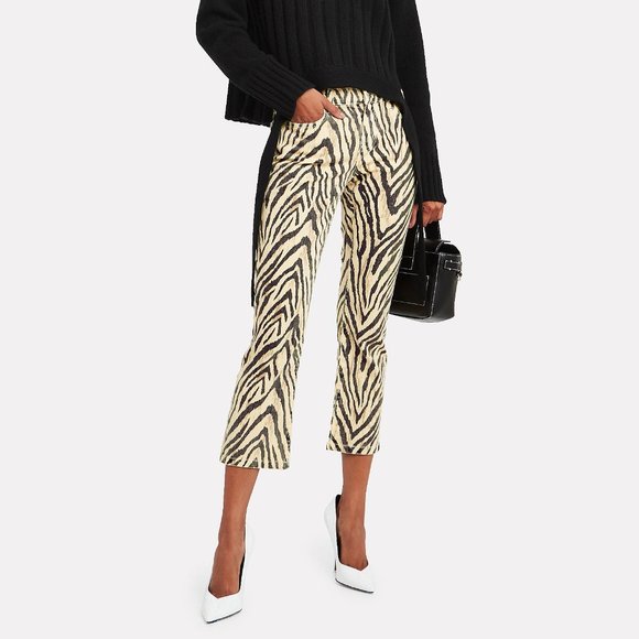 Current Elliott The Ruby Crop Jeans Natural Zebra - Picture 1 of 7